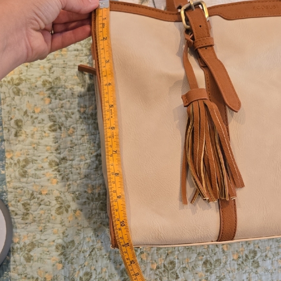 Ecosusi Elegant Creame and Tan Tote Bag - Picture 12 of 14